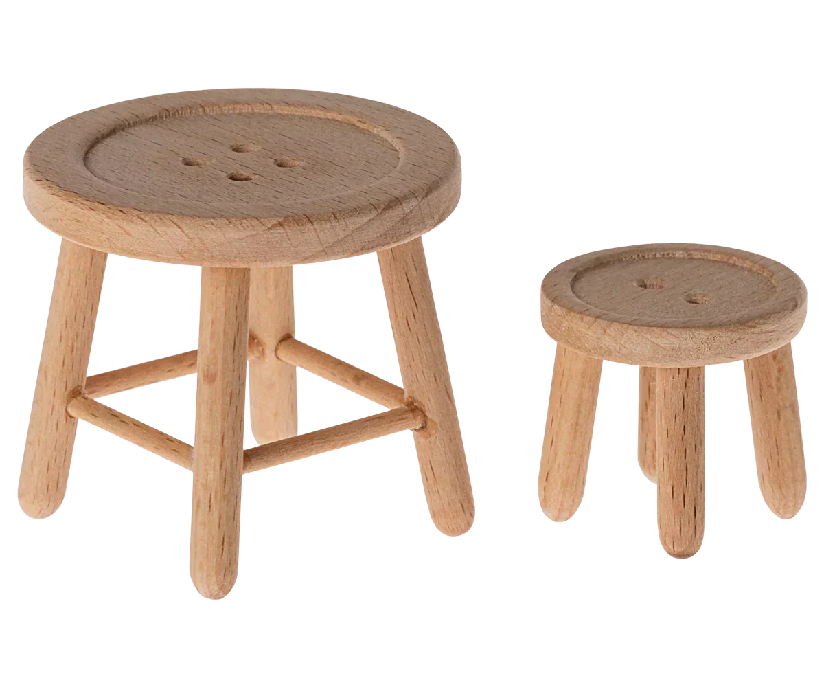 Maileg Table & Stool Set, Mouse - Caitly