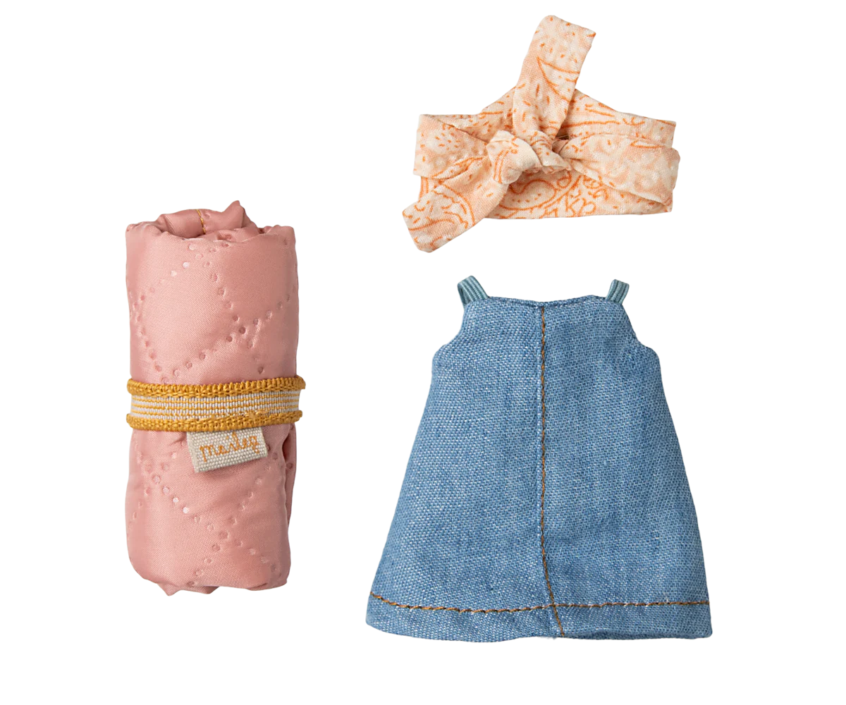 Maileg Hiker Mouse, Big Sister - Denim Jumper - Caitly