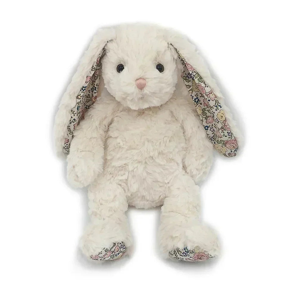 Mon Ami Faith Cream Floral Bunny Plush Toy - Caitly