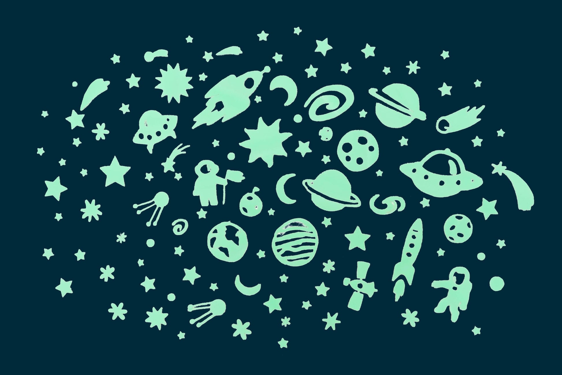 Space Adventure Series Glow in the Dark Wall Stickers - Caitly