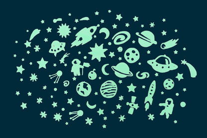 Space Adventure Series Glow in the Dark Wall Stickers - Caitly