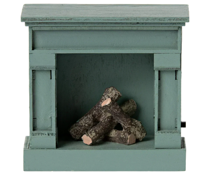 Maileg Fireplace, Mouse - Blue - Caitly
