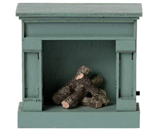 Maileg Fireplace, Mouse - Blue - Caitly