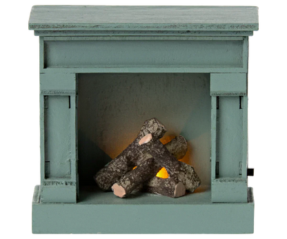 Maileg Fireplace, Mouse - Blue - Caitly
