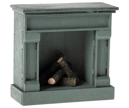Maileg Fireplace, Mouse - Blue - Caitly