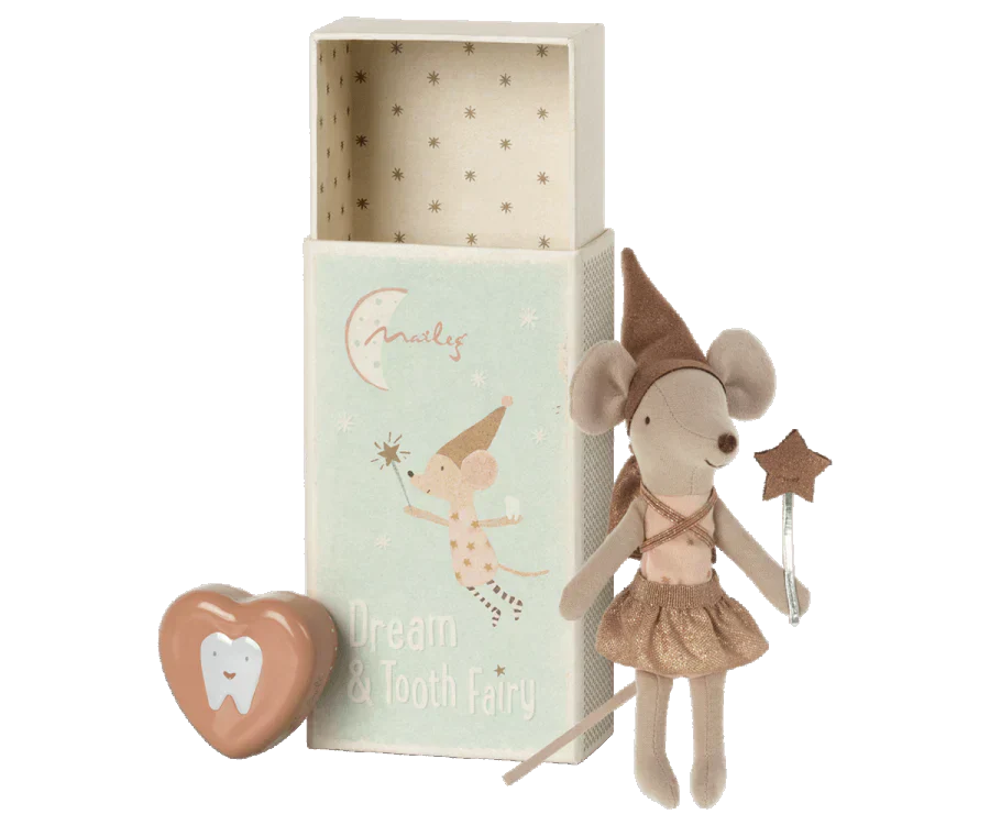 Tooth Fairy Mouse In Matchbox - Rose - Caitly