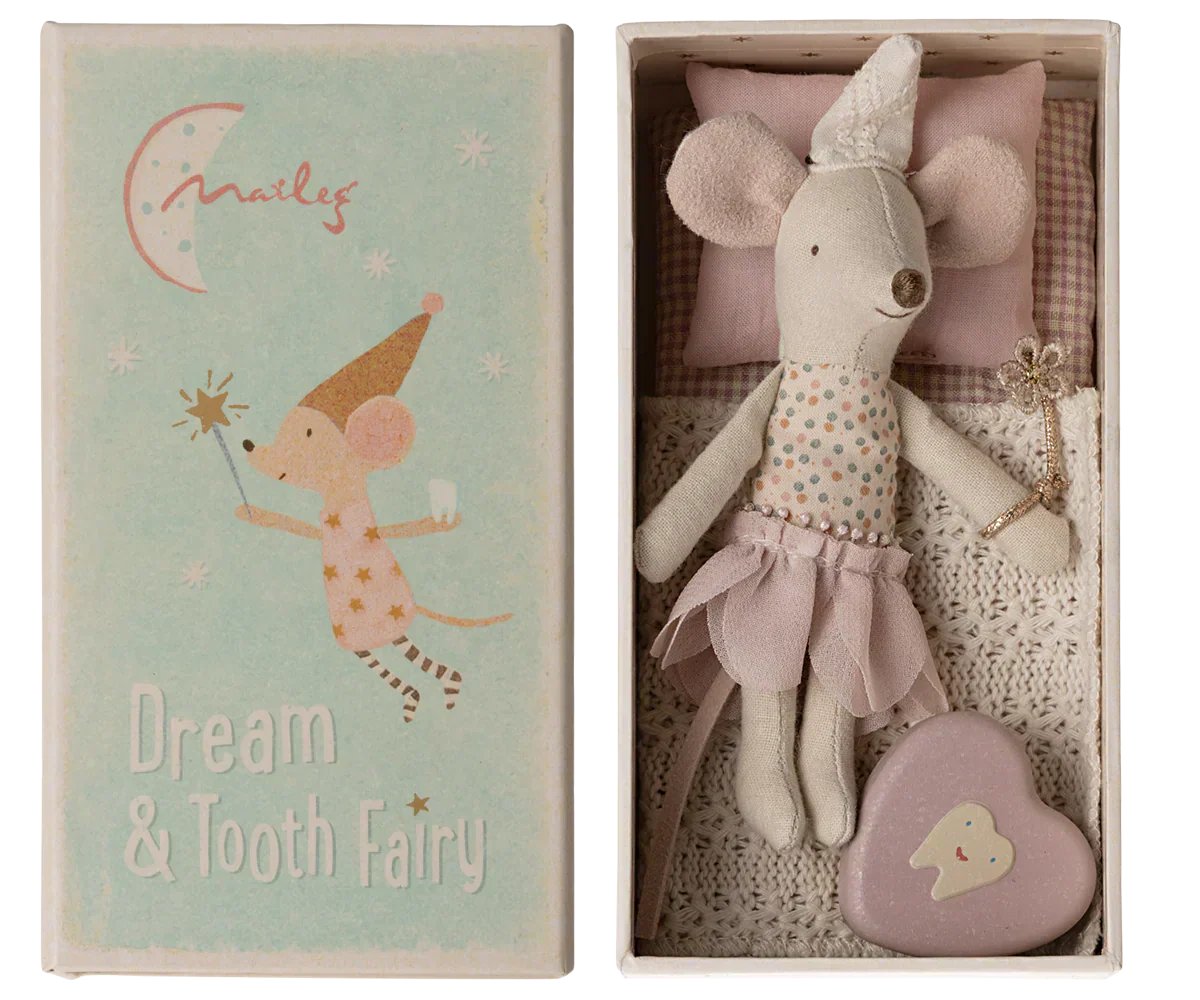 Maileg Tooth Fairy Mouse, Little Sister In Matchbox - Caitly