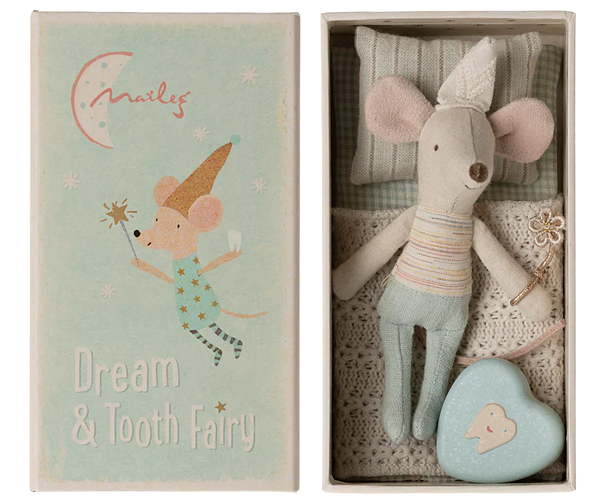 Maileg Tooth Fairy Mouse, Little Brother In Matchbox - Caitly