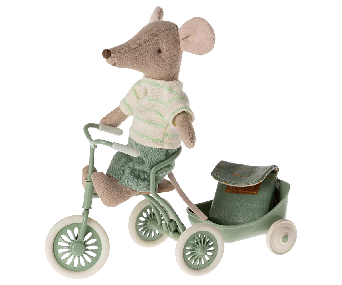 Maileg Tricycle Mouse Big Brother, Mint - Caitly
