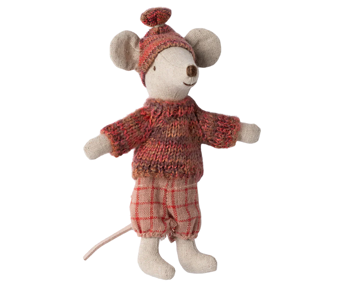 Maileg Winter mouse with ski set, Big sister - Rose - Caitly