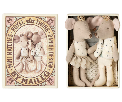 Maileg Royal Twins in Box Little Brother & Sister in Matchbox - Caitly