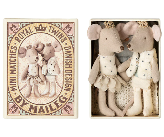 Maileg Royal Twins in Box Little Brother & Sister in Matchbox - Caitly