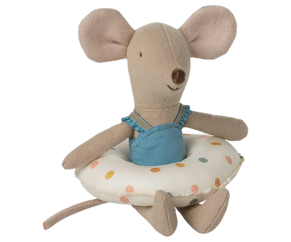 Maileg Beach mouse with float, Little sister - Multi dot