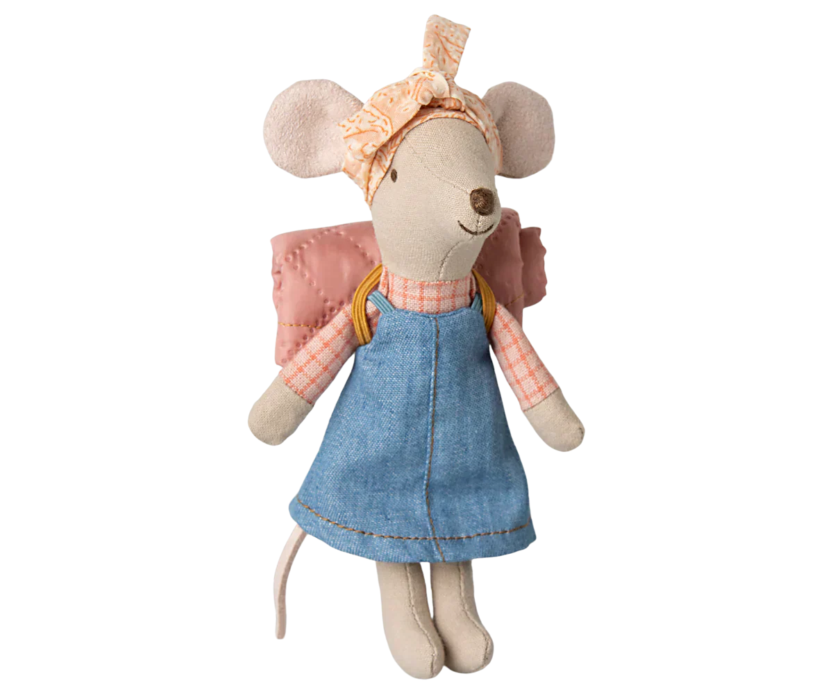 Maileg Hiker Mouse, Big Sister - Denim Jumper - Caitly