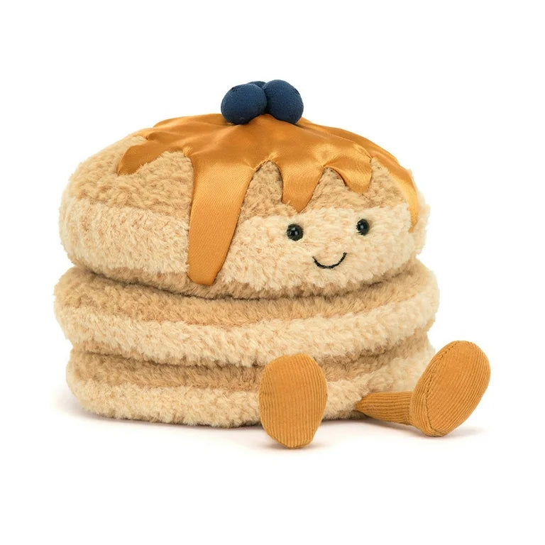 Jellycat Amuseables Fran Pancakes plush toy with soft, layered pancake design and cute, friendly face for kids and collectors