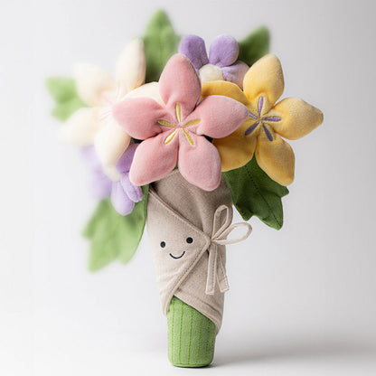 Jellycat Amuseables Bouquet of Flowers plush toy with colorful, soft flower shapes in a playful design.