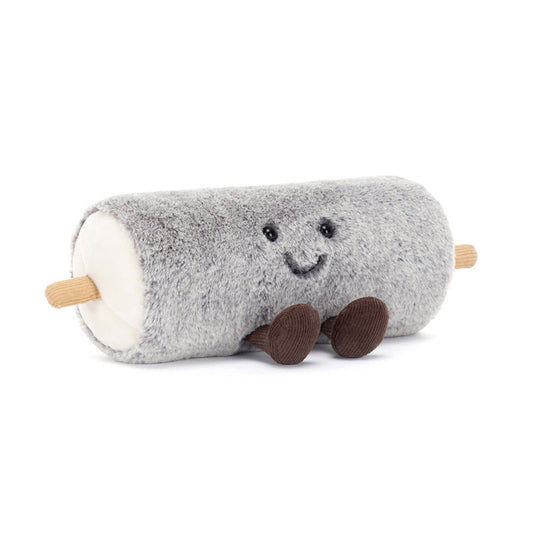 Jellycat Amuseables Goat Cheese plush toy with soft white fabric and adorable goat face, perfect for cuddling and play.