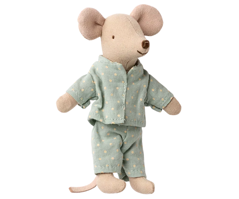 Maileg Princess Mouse, Little Brother in Matchbox - Dot PJ Set - Caitly