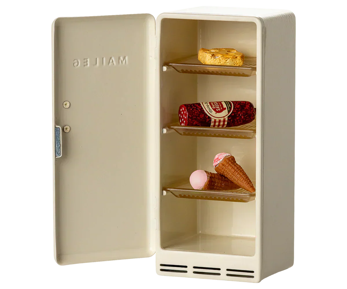 Maileg Metal Fridge, Mouse - Off white - Caitly