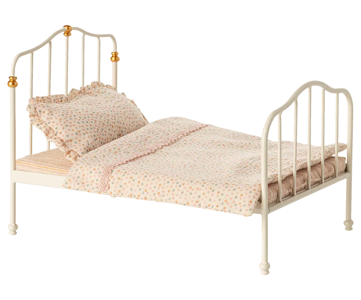 Maileg Vintage bed, Mouse - Off white - Caitly