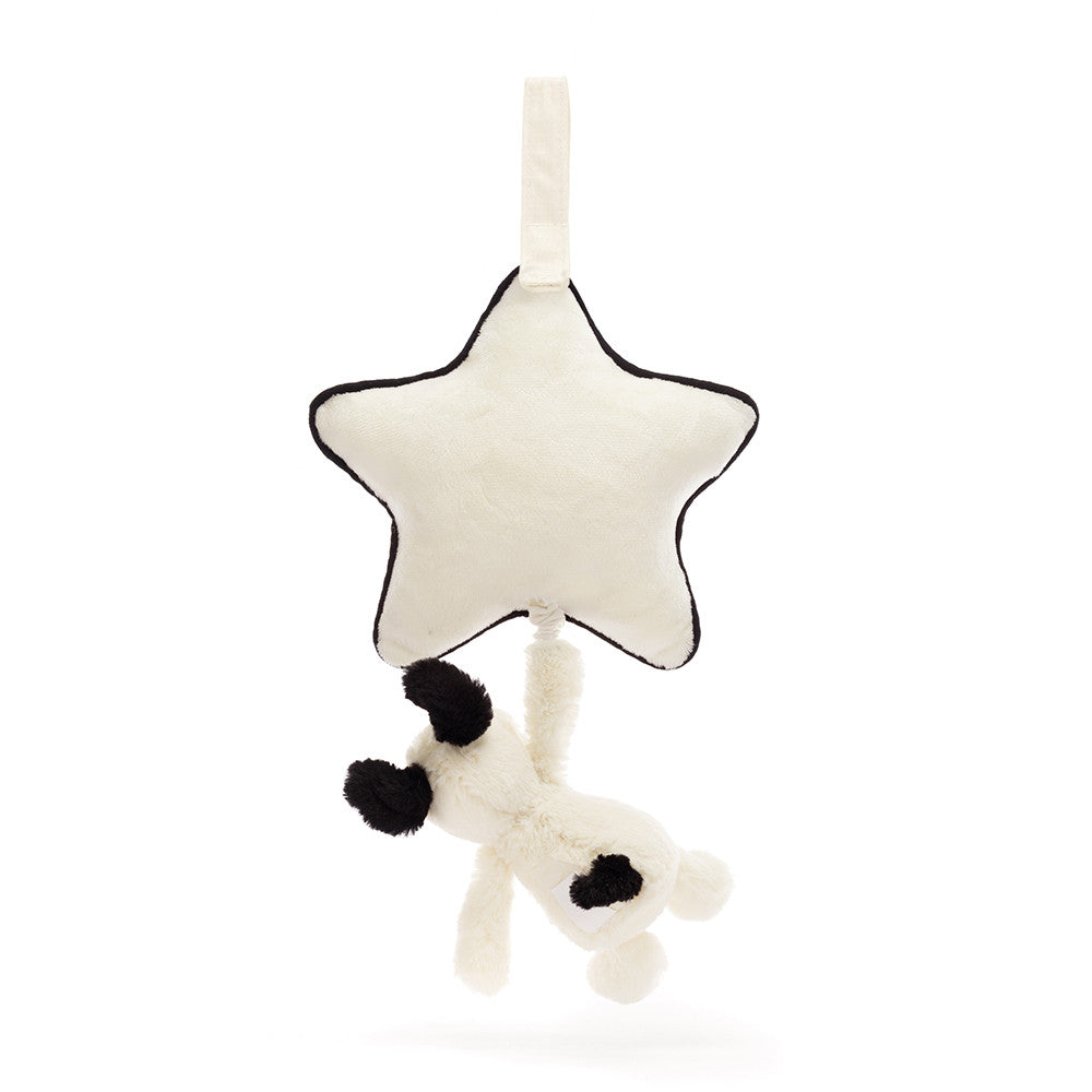 Bashful Black & Cream Puppy Musical Pull - Caitly