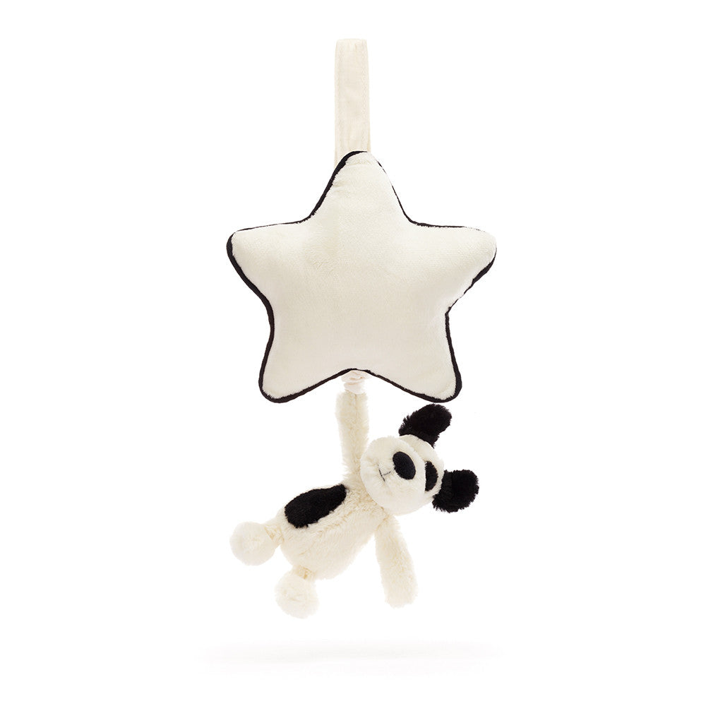 Bashful Black & Cream Puppy Musical Pull - Caitly