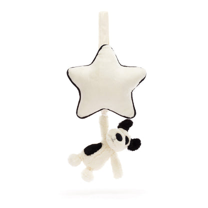 Bashful Black & Cream Puppy Musical Pull - Caitly