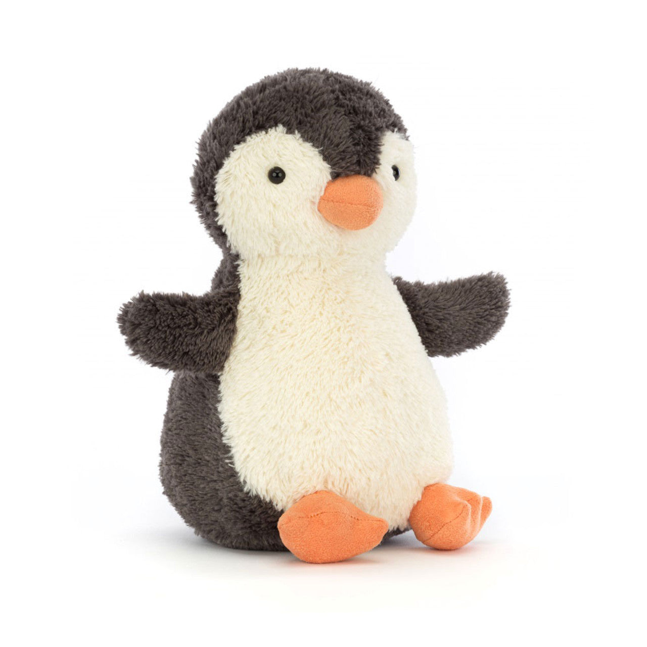 Small Jellycat Peanut Penguin plush toy with a soft, textured body and adorable features, perfect for cuddling.
