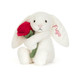 Personalised Cream Bunny with Rose - Caitly