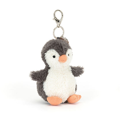 Jellycat Peanut Penguin Bag Charm featuring a cute, plush penguin design with a small clip for attaching to bags or backpacks.