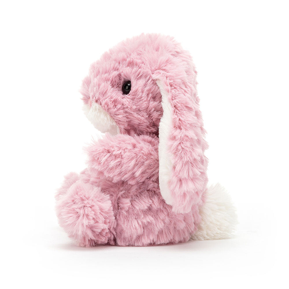Pink Jellycat Yummy Bunny Tulip Play plush toy with soft fabric and adorable bunny face, perfect for cuddling and play.