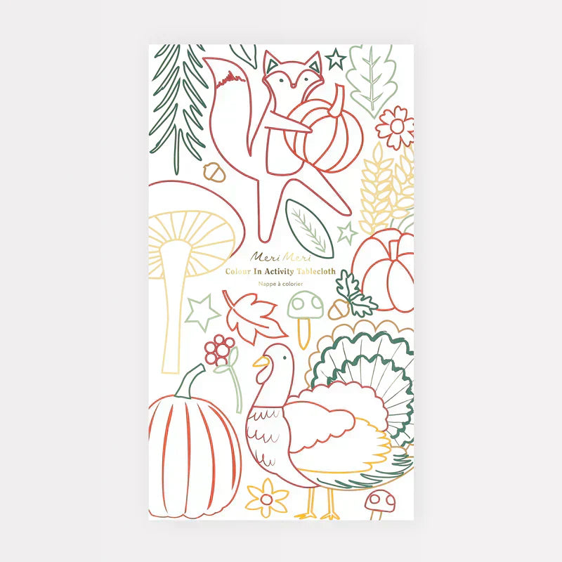 Meri Meri Thanksgiving Color In Activity Tablecloth - Caitly