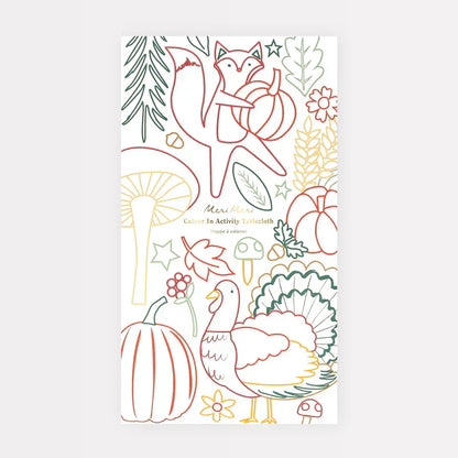 Meri Meri Thanksgiving Color In Activity Tablecloth - Caitly